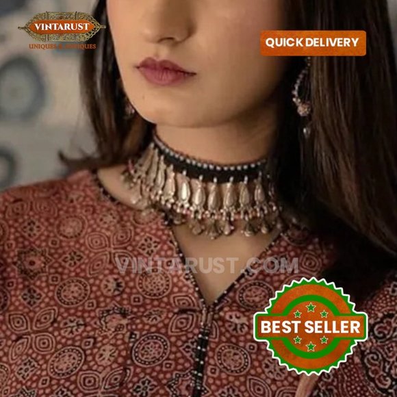 Afghan Kuchi Choker Necklace, Choker Necklace, Kuchi Jewelry, Ethnic Necklace - Picture 2 of 7